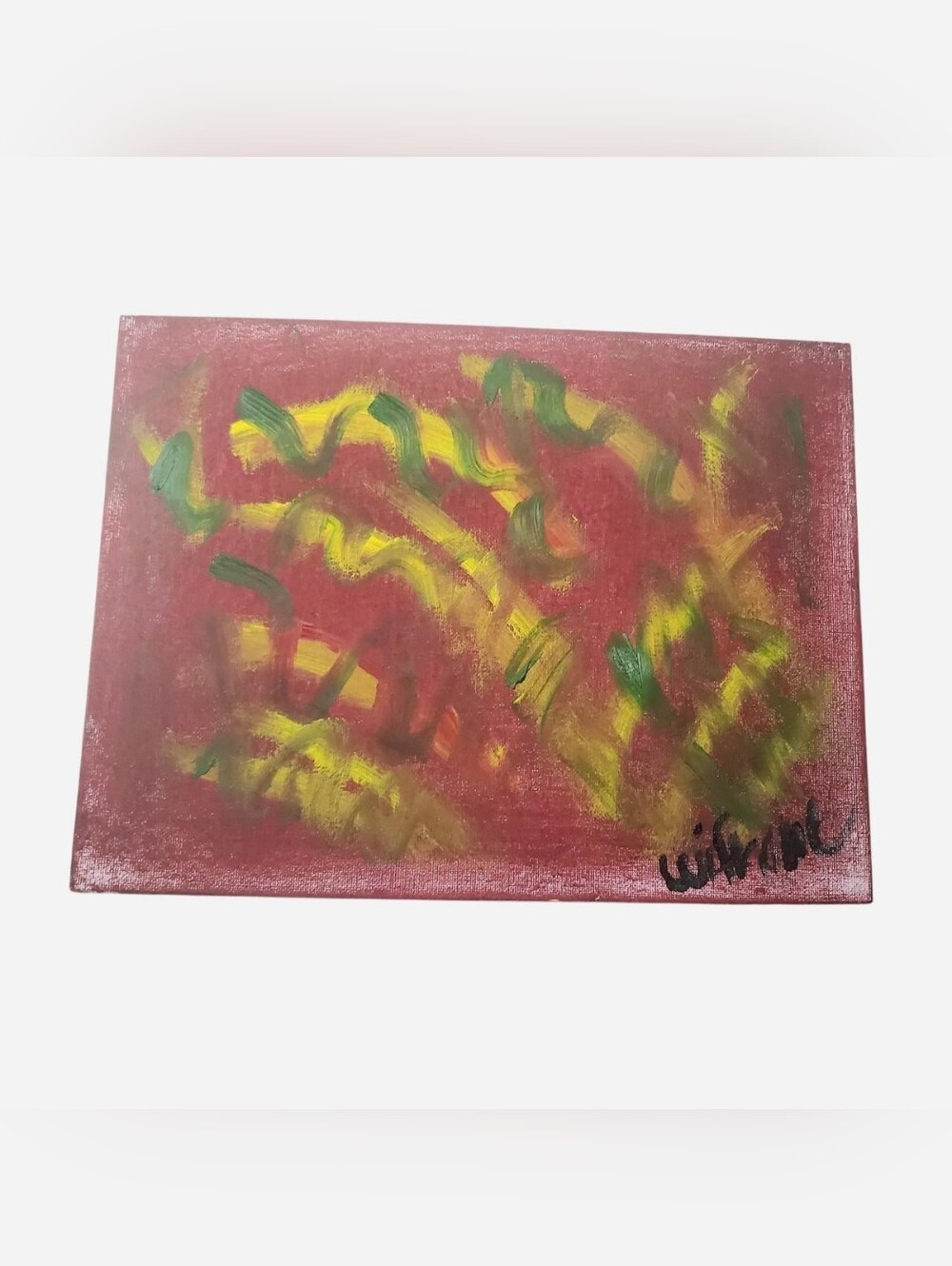 Original Painting Oil On Canvas 9x12" Abstract Wall Art OOAK Leap Of Faith New